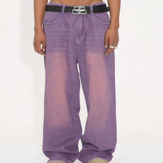 'RETRO GRADIENT' Faded oversized Jeans